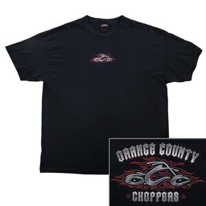 Orange County Choppers T-Shirt Vintage Y2K Biker OCC Logo Flames XXL